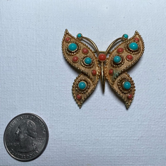 Vintage Crown Trifari Butterfly Brooch - Picture 3 of 6